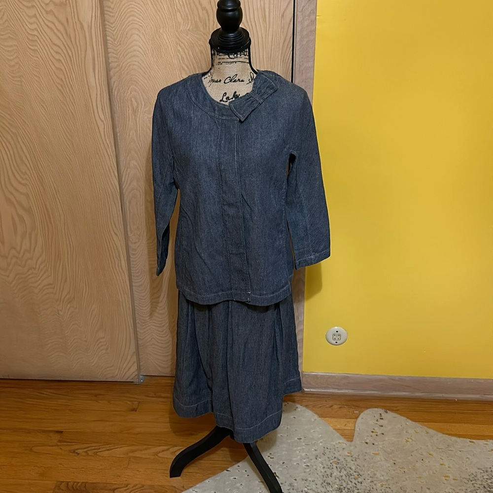 Talbots chambray denim skirt set